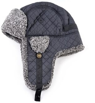 Tqmsmy Winter Mannen Bomber Hoeden Oorkleppen Trapper Hoeden Warm Faux Fur Oorklep Effen Kleur Bomber Hoed Mannen Russische Sneeuw hoeden TME83 grijs / 60cm