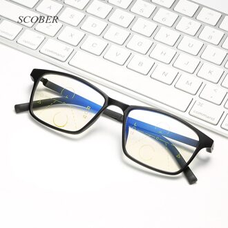 TR90 Anti-Blauw Progressieve Multifocale Leesbril Mannen Smart Zoom Leesbril Vrouwen Ver Dichtbij Zicht Presbyopic Brillen +100