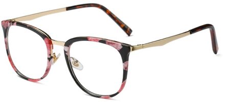 TR90 Vintage Optische Brillen Frames Vrouwen Ronde Bril Recept Bril Accessoires UV400 Bescherming Bril bloem