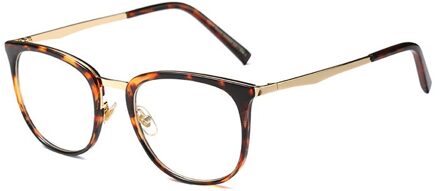 TR90 Vintage Optische Brillen Frames Vrouwen Ronde Bril Recept Bril Accessoires UV400 Bescherming Bril luipaard