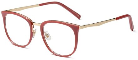 TR90 Vintage Optische Brillen Frames Vrouwen Ronde Bril Recept Bril Accessoires UV400 Bescherming Bril rood