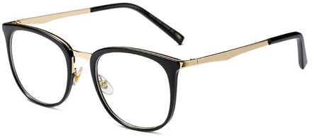TR90 Vintage Optische Brillen Frames Vrouwen Ronde Bril Recept Bril Accessoires UV400 Bescherming Bril zwart