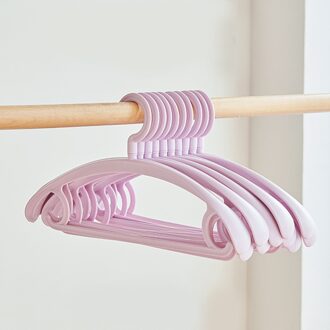 Traceless Anti-Slip Plastic Kledingrek Multi-Functionele Volwassen Kinderen Kleding Riem Sjaal Hanger Rack Huishouden Kleding Organizer paars-5stukken