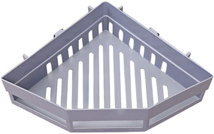 Traceless Badkamer Planken Douche Hoekplank Shampoo Traceless Plastic Badkamer Keuken Rack Organizer Douche Plank grijs