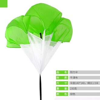 Track Field Training Speed Vertraging Parachute Slepen Resistenza Del Paracadute Kind Running Slepen Parachute Fitness Paraplu groen