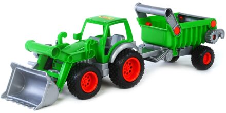 Tractor Met Voorlader En Aanhanger 58x16x17 Cm Groen 1450657