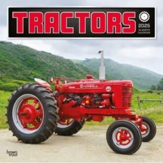 Tractors 2025 12 X 24 Inch Monthly Square Wall Calendar Plastic-Free - Browntrout