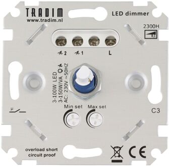 Tradim | muurdimmer | IP 20 | Zilver | 3-150W