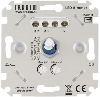 Tradim | muurdimmer | IP 20 | Zilver | 3-450W