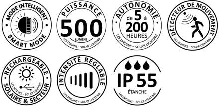 Tradition LED-lantaarn op zonne-energie gemaakt van teakhout Hoogte 65