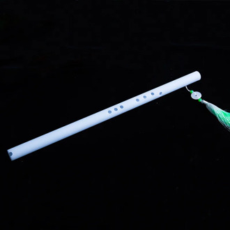 Traditional Chinese vertical resin jade flute short xiao flute cos white musical instrument for beginner 8 holes F/G/A/B key