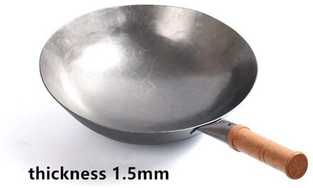 Traditionele Chinese Ijzeren Wok Handgemaakte Grote Koolstofstaal Wok Non-stick Wok Gasfornuis Pan Keuken Fornuis 1.5mm / 32cm