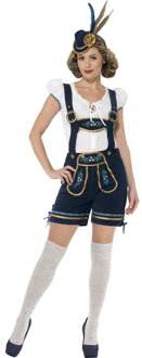 Traditionele Oktoberfest kostuum blauw vrouw - Maatkeuze: Maat M