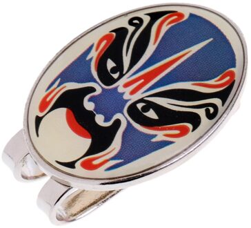 Traditionele Peking Opera Hoed Clip Ball Marker Clip Op Cap blauw