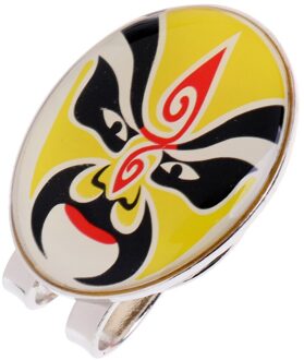 Traditionele Peking Opera Hoed Clip Ball Marker Clip Op Cap geel