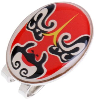 Traditionele Peking Opera Hoed Clip Ball Marker Clip Op Cap rood