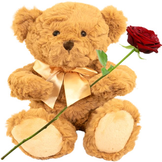 Traditionele teddybeer ca. 36cm met gouden strik