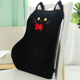 Trage Reboud Dier Vormige Stoel Kussen Memory Foam Rugkussen Kantoor En Student Stoel Taille Kussen zwart kat