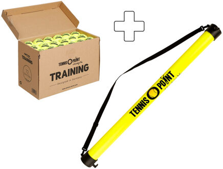 Training Box 72 Stuks Plus Ballenverzamelbuis, Drukloos geel - one size