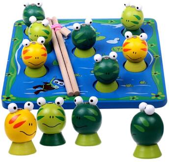 Training Hand-oog Coördinatie Vissen Speelgoed 3D Magnetische Vissen Kikker Ouder-kind Interactief Spel Houten Speelgoed Set