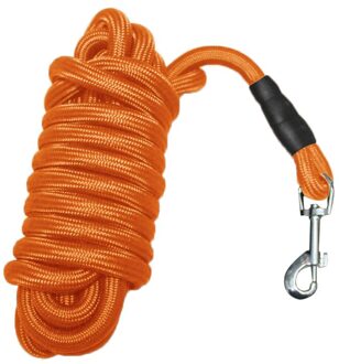 Training Hondenlijn Nylon Duurzaam Lange Tracking Ronde Touw Harnas Hond Aangelijnd Buitenshuis Reizen Voor Kleine Medium Grote Honden oranje / L-15m