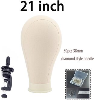 Training Mannequin Hoofd Canvas Hoofd Display Styling Mannequin Mannequin Hoofd Pruik Stand Pruik Head Stand Haarverlenging Houder 21 duim met STAND