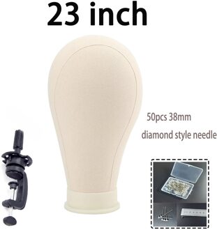 Training Mannequin Hoofd Canvas Hoofd Display Styling Mannequin Mannequin Hoofd Pruik Stand Pruik Head Stand Haarverlenging Houder 23 duim met STAND