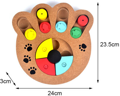 Training Natuurlijke Voedsel Behandeld Houten Poot Vorm Pet Hond Kat IQ Speelgoed Educatief Voeden Spel Poot Puzzel Plaat Spelen Speelgoed Claw