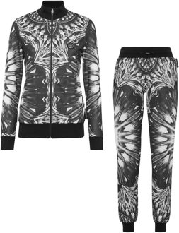 Trainingspak: Top & Broek Optical Flower Zwart