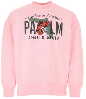 Trainingsshirt, Stijlvol en Comfortabel Palm Angels , Pink , Heren - L,M