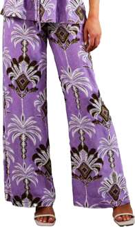 Tramontana Trousers print purples Paars - 34