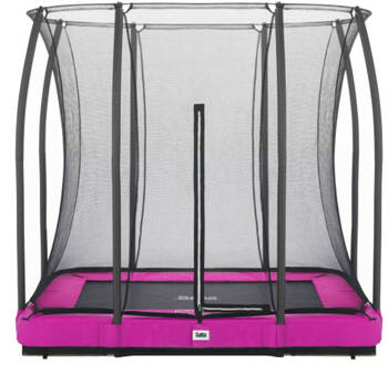 Trampoline Comfort Edition Ground 214 x 153 cm met Veiligheidsnet - Roze