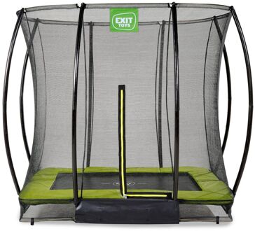 Trampoline Silhouette met Veiligheidsnet - Inground - 214 x 153 cm - Lime Groen