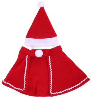 Transer Kerst Hond Mantel Hoed Set Rode Fleece Hond Jas Cape Xmas Hond Kleding Puppy Apparel voor Vieren Kerst 9904
