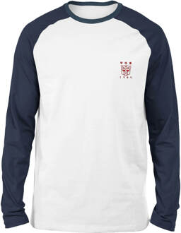 Transformers Autobots Embroidered Unisex Long Sleeved Raglan T-Shirt - White/Navy - S