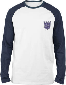 Transformers Decepticons Unisex Long Sleeved Raglan T-Shirt - White/Navy - L