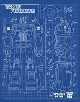 Transformers Optimus Prime Schematic Women's T-Shirt - Royal Blue - L - Royal Blue
