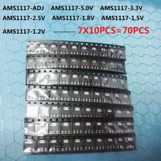 Transistor Kit 7 Values * 10pcs=70pcs AMS1117-ADJ AMS1117-5V AMS1117-3V3 AMS1117-2V5 AMS1117-1V8 AMS1117-1V5 AMS1117-1V2