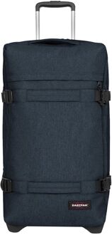 Transit'R L triple denim zachte kofferreistas met wielen Blauw - H 79 x B 40 x D 33 cm