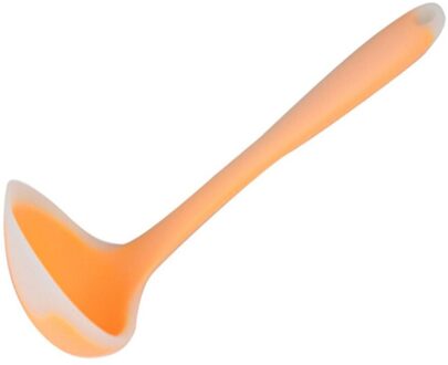 Translucent Anti-aanbak Siliconen Lepel Hoge Temperatuur Anti Handvat Soeplepel Keuken Koken Gereedschap Accessoires Lepel geel