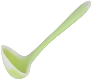 Translucent Anti-aanbak Siliconen Lepel Hoge Temperatuur Anti Handvat Soeplepel Keuken Koken Gereedschap Accessoires Lepel groen