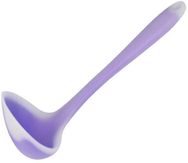 Translucent Anti-aanbak Siliconen Lepel Hoge Temperatuur Anti Handvat Soeplepel Keuken Koken Gereedschap Accessoires Lepel paars