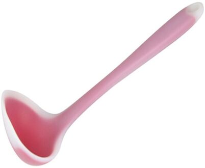 Translucent Anti-aanbak Siliconen Lepel Hoge Temperatuur Anti Handvat Soeplepel Keuken Koken Gereedschap Accessoires Lepel rood