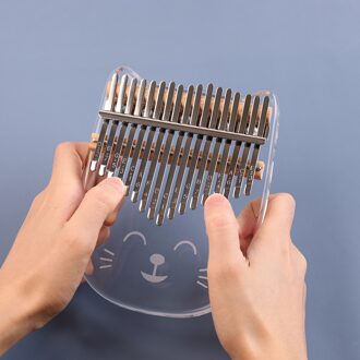 Transparant Acryl 17 Toetsen Kalimba Duim Vinger Piano Afrikaanse Sanza Mbira Muziekinstrument Met Tuning Hamer Sticker Case