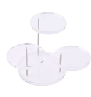 Transparant Acryl Ketting Ring Oorbellen Clear Stand Roterende Drie Ronde Dikke Podium Sieraden Ring Display Stand doorzichtig