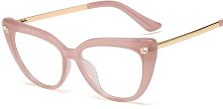 Transparant Cat Eye Rode Brilmontuur Vrouwen Mode Anti Blauw Licht Computer Bril Vrouw Optische Brillen Frames Spektakel roze