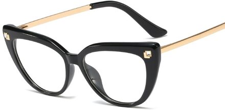 Transparant Cat Eye Rode Brilmontuur Vrouwen Mode Anti Blauw Licht Computer Bril Vrouw Optische Brillen Frames Spektakel zwart
