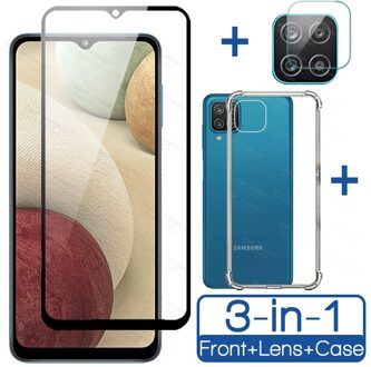 Transparant Clear Tpu Siliconen Case Op Voor Samsung Galaxy A12 A11 A02S A21S A20 A20s GalaxyA12 Camera Gehard Glas Film shield For Galaxy A20s