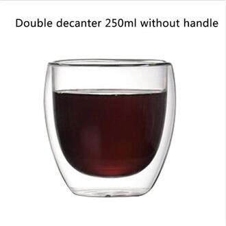 Transparant Glas Koffie Melk Whisky Thee Bier Dubbele Creatieve Hittebestendige Cocktail Vodka Wijn Mok Drinkware Tumbler Cups nee handvat 250ML