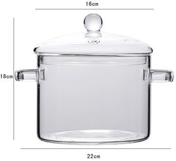 Transparant Glas Steelpan Soeppan Instant Noedels Glazen Kom Met Handvat Deksel Hittebestendig Pap Pot Keuken Koken Gereedschap 1.9L Ring handvat